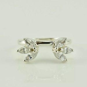 Diamonique 6 stone marquise enhancer ring size 5